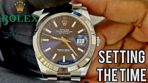 how to adjust time on rolex oyster perpetual|rolex setting date and time.